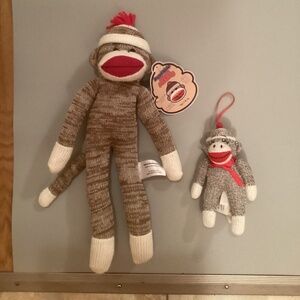 Lot of 2 sock monkeys